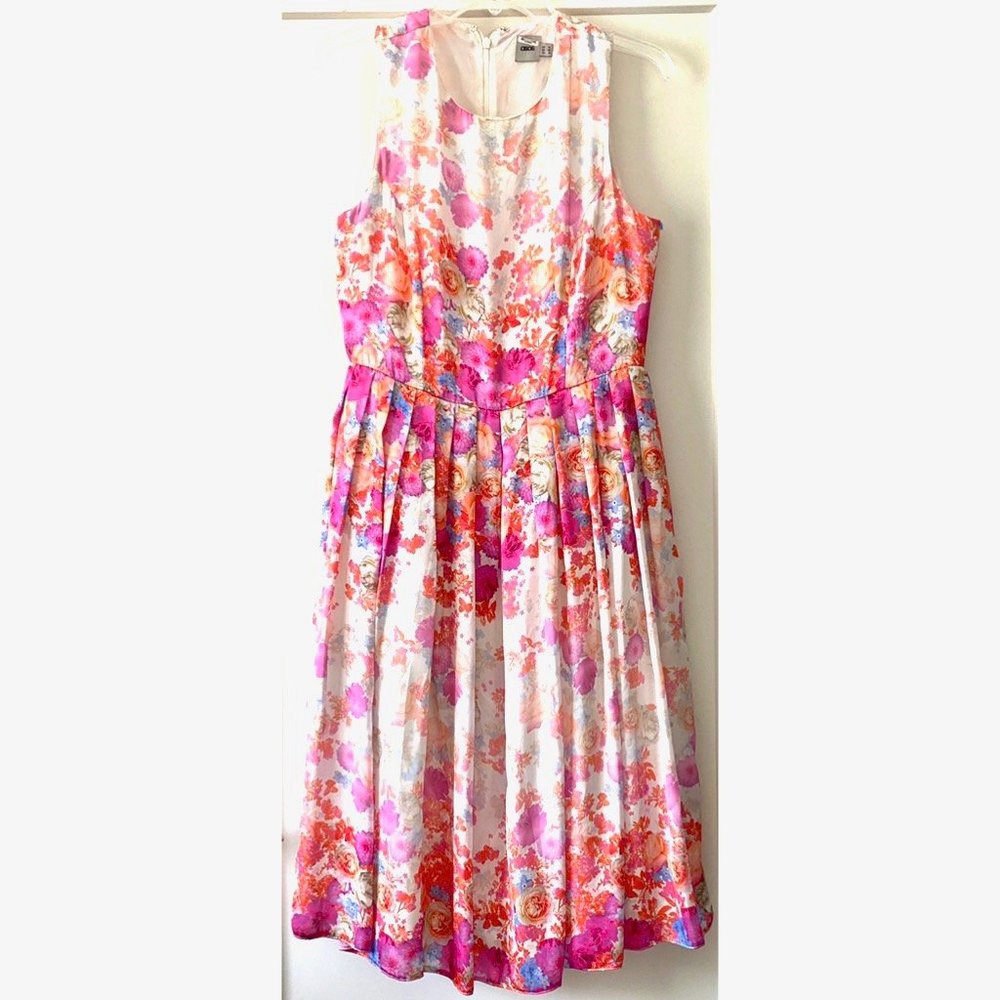 NEW ASOS Midi Floral Pleated Dress